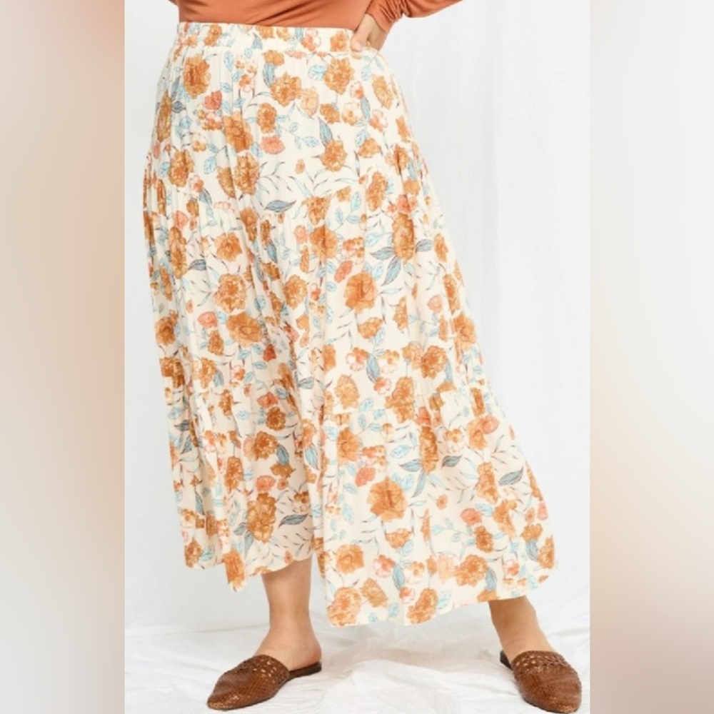 Hayden Floral Tiered A-Line Maxi Skirt - Picture 5 of 5